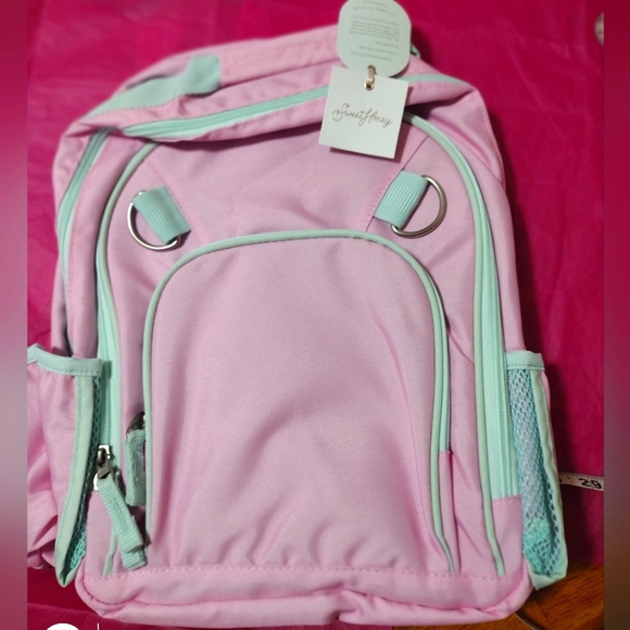 Back to School Backpack SweetHoney Pastel Pink and Mint  NWT Medium Size - Picture 1 of 5